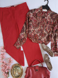Pantalón tipo Culotte y blusa con botones