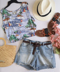 Blusa corta con short ⚓