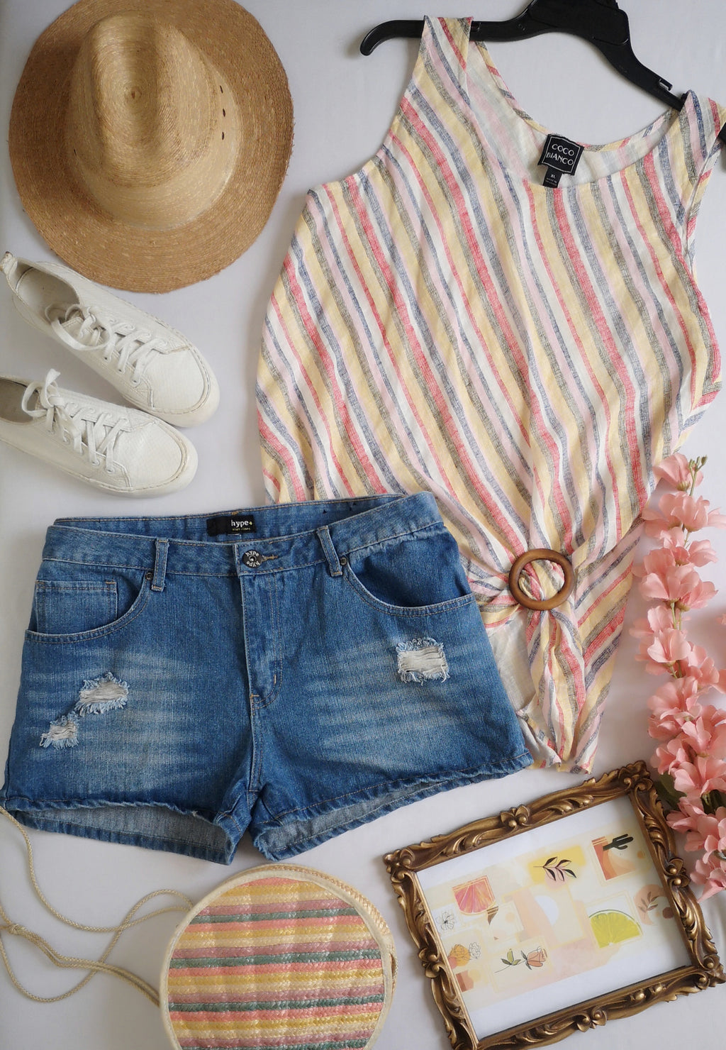 Blusa sin mangas con short