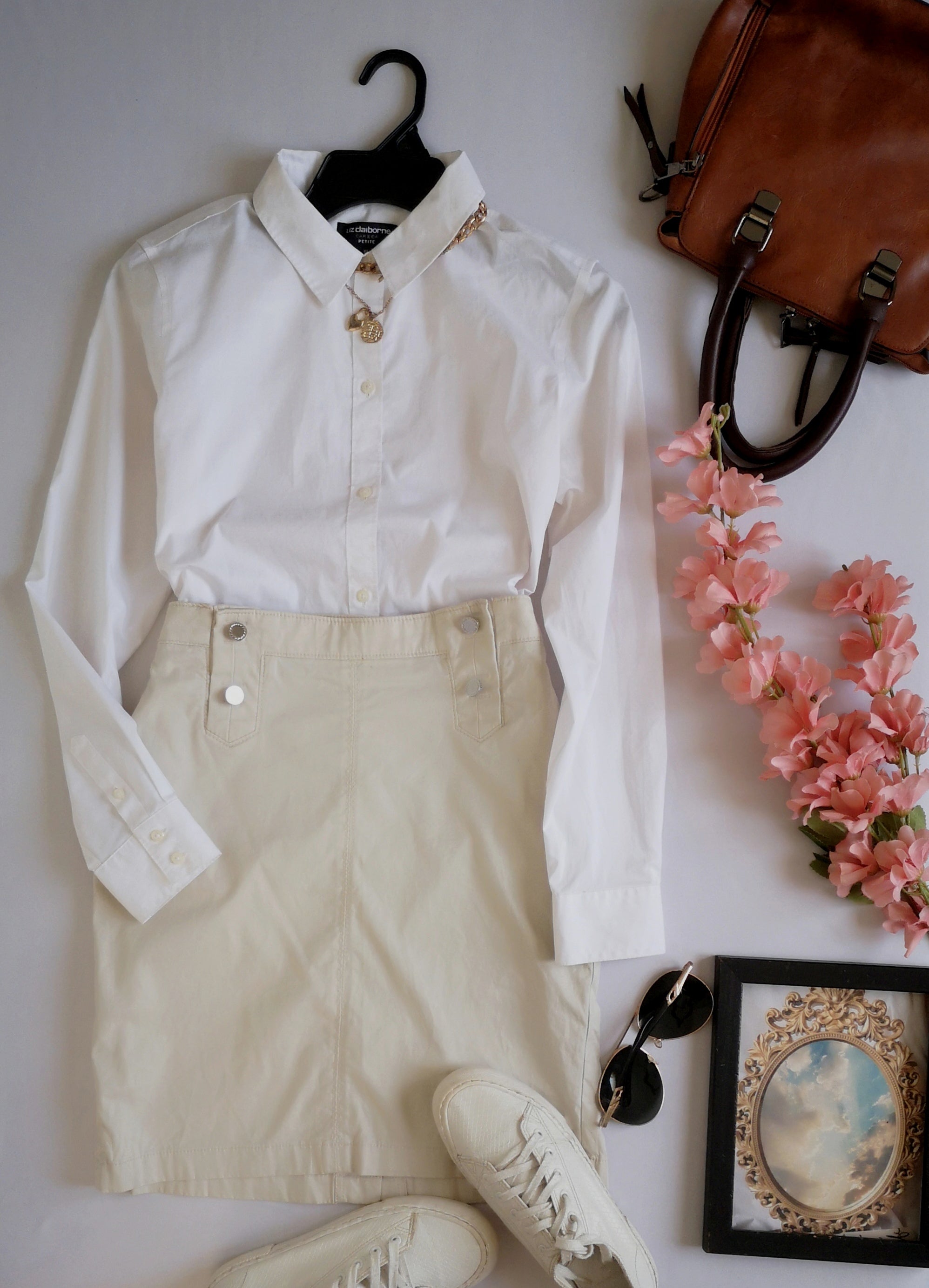 Blusa manga larga con falda a la rodilla ❤️