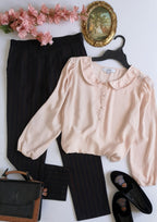 Blusa cuello bebe y pantalón tela suave ❤️