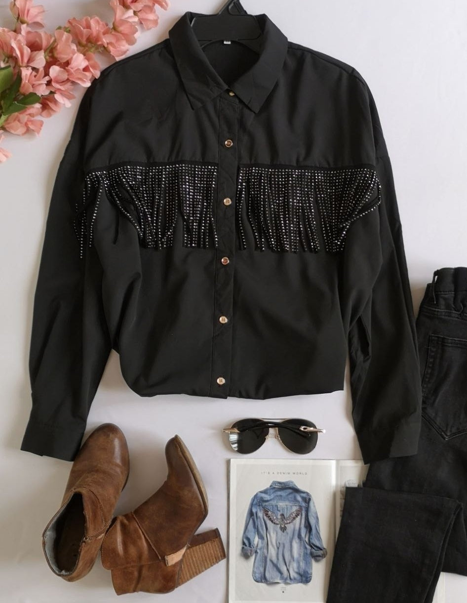 Blusa con flecos