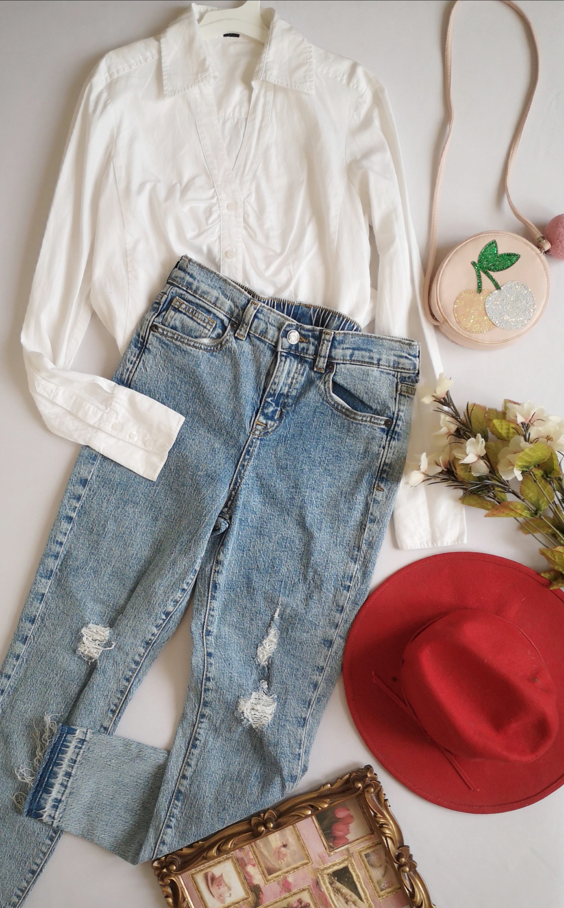 Jeans con blusa manga larga