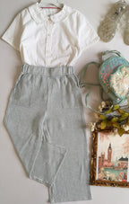 Palazzo tela suave con blusa manga corta