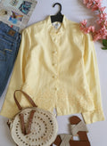 Chaqueta de lino cuello chino