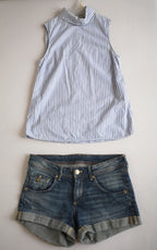 Blusa con botones atrás y short