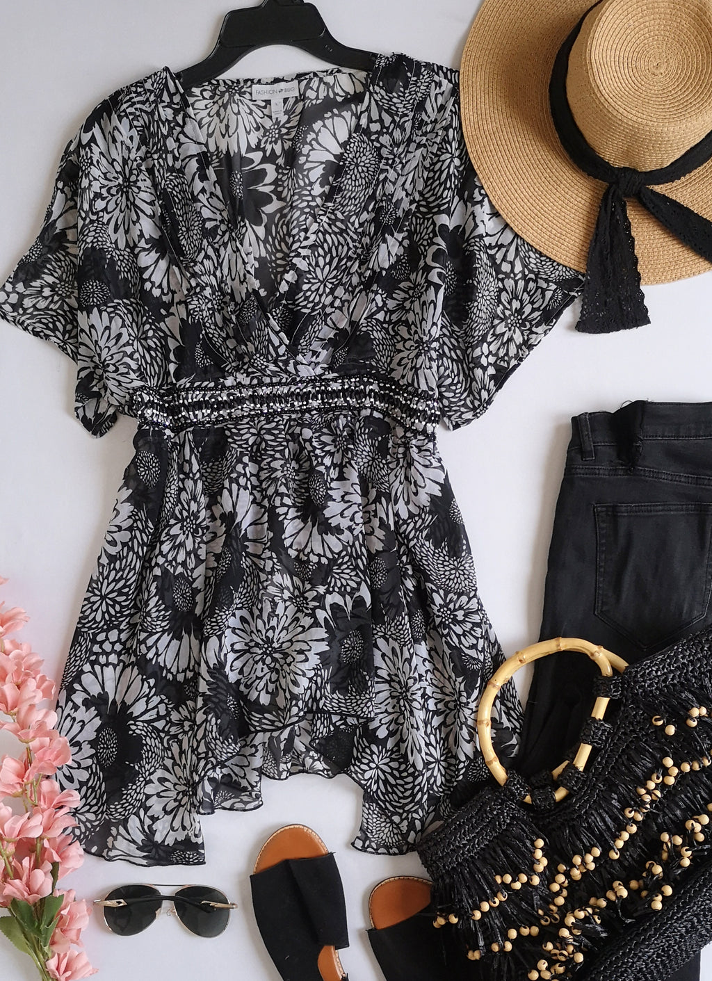 Blusa larga de chifon