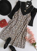 Vestido holgado y blusa con olanes