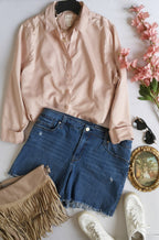 Short de lona con blusa manga larga ❤️