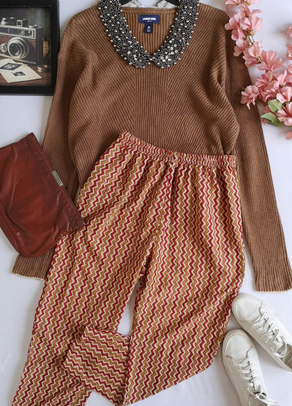 Sueter tejido con pantalón de algodón