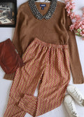 Sueter tejido con pantalón de algodón