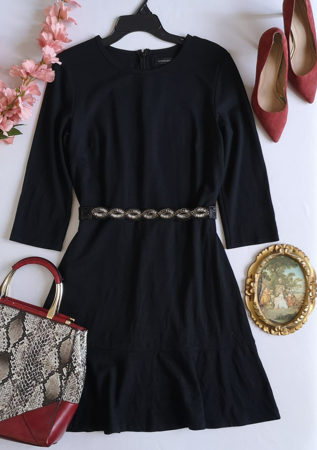 Vestido manga 3/4 incluye cincho ⚓