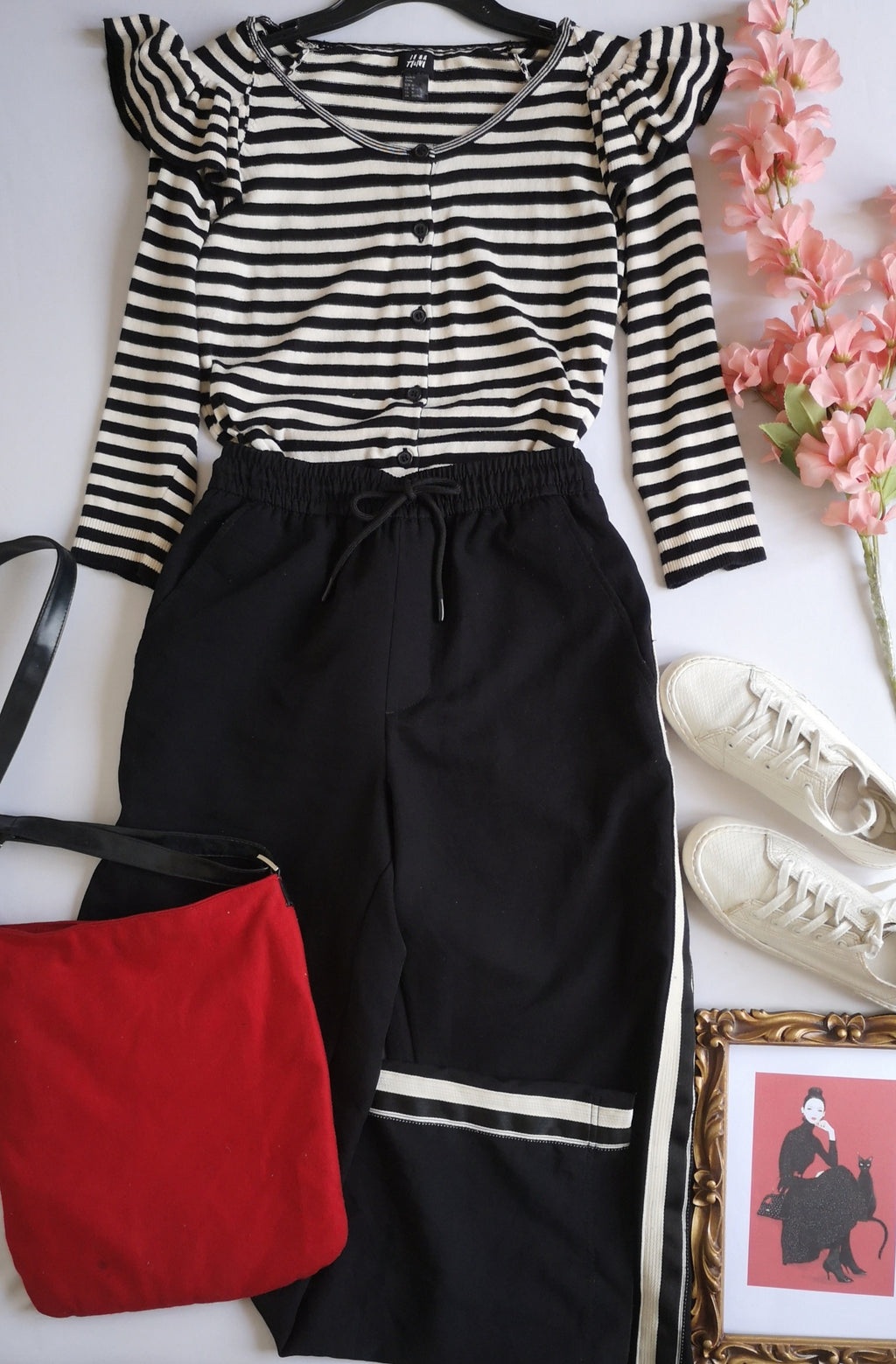 Palazzo con blusa con olanes 💙