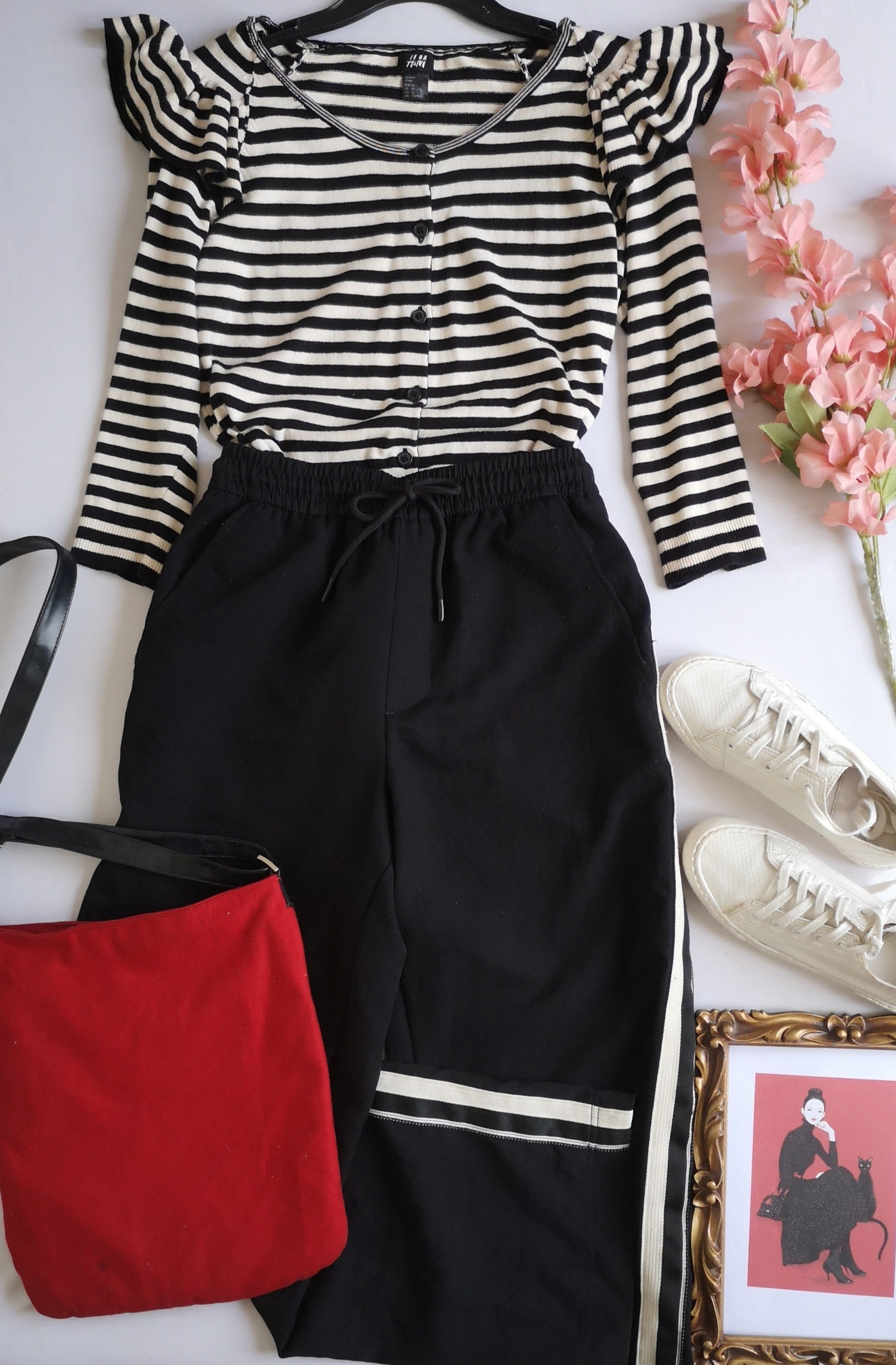 Palazzo con blusa con olanes 💙