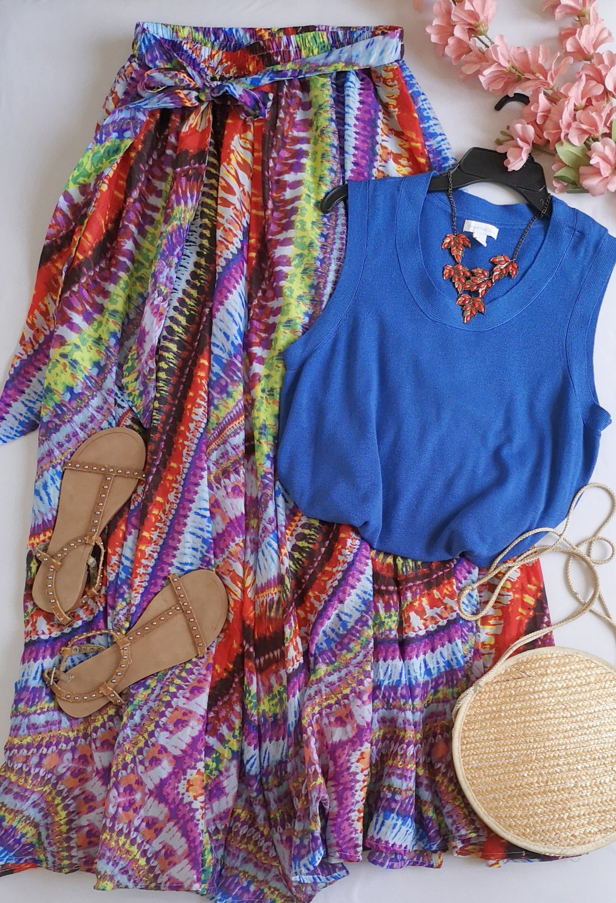 Blusa tejida con Maxifalda bombacha