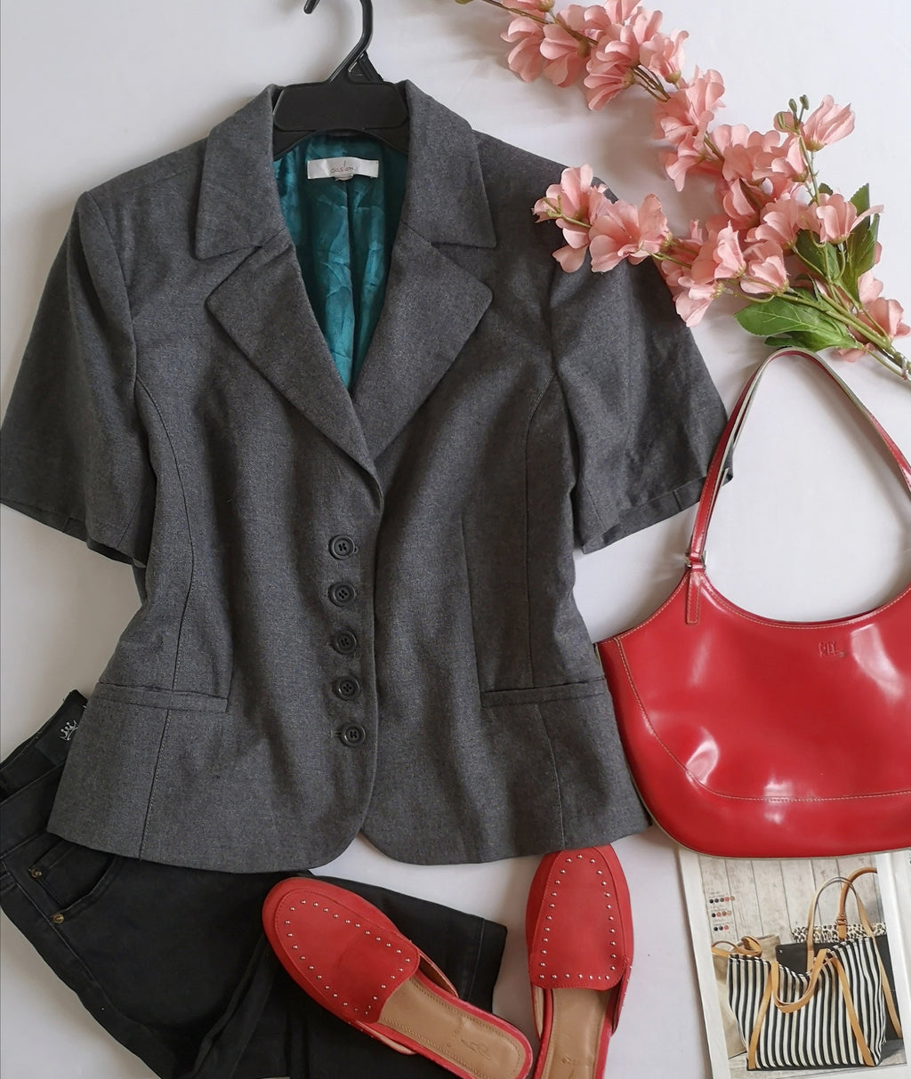 Blazer manga corta