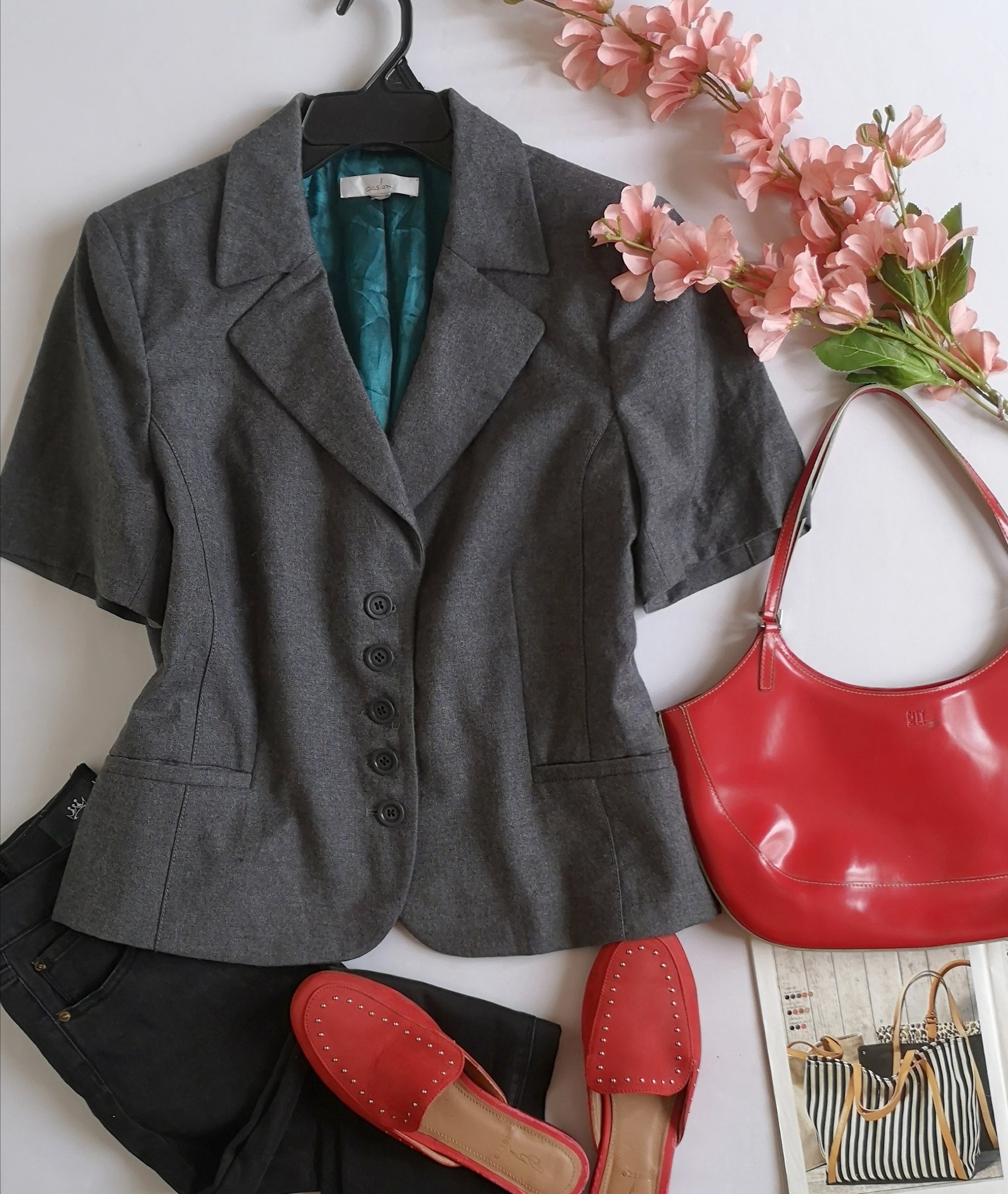 Blazer manga corta