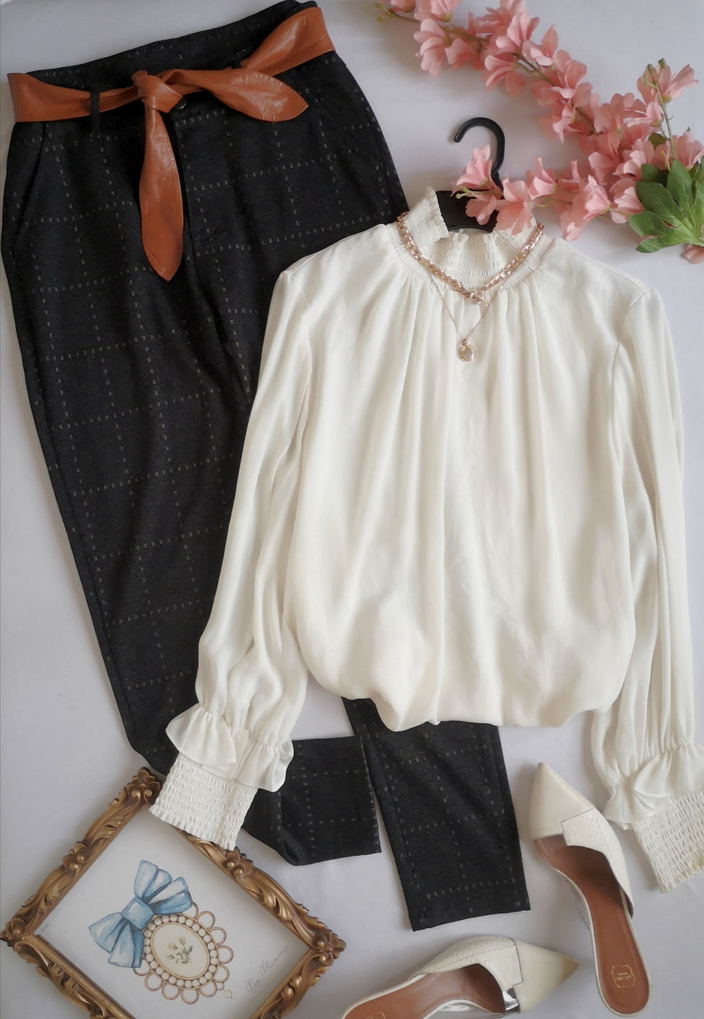 Blusa cuello cerrado y pantalón stresh ❤️