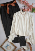 Blusa cuello cerrado y pantalón stresh ❤️