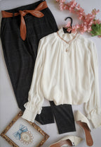Blusa cuello cerrado y pantalón stresh ❤️