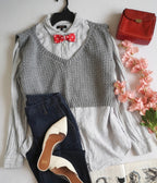 Chaleco corto con blusa de lino ⚓