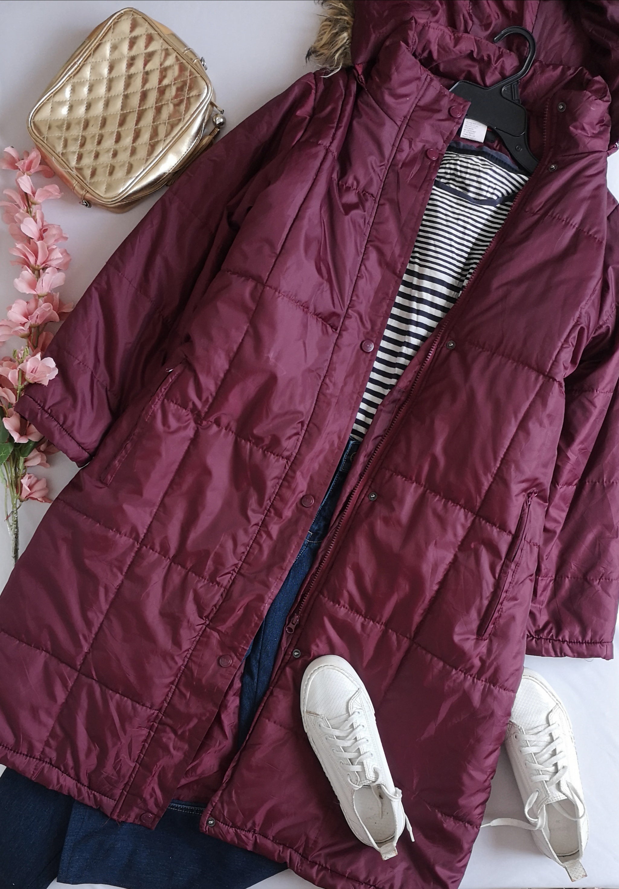 Chaqueta larga acolchada