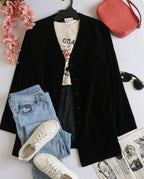 Blazer de terciopelo con bolsas adelante
