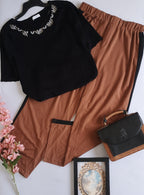 Pantalón tipo pans y blusa bordada 💙