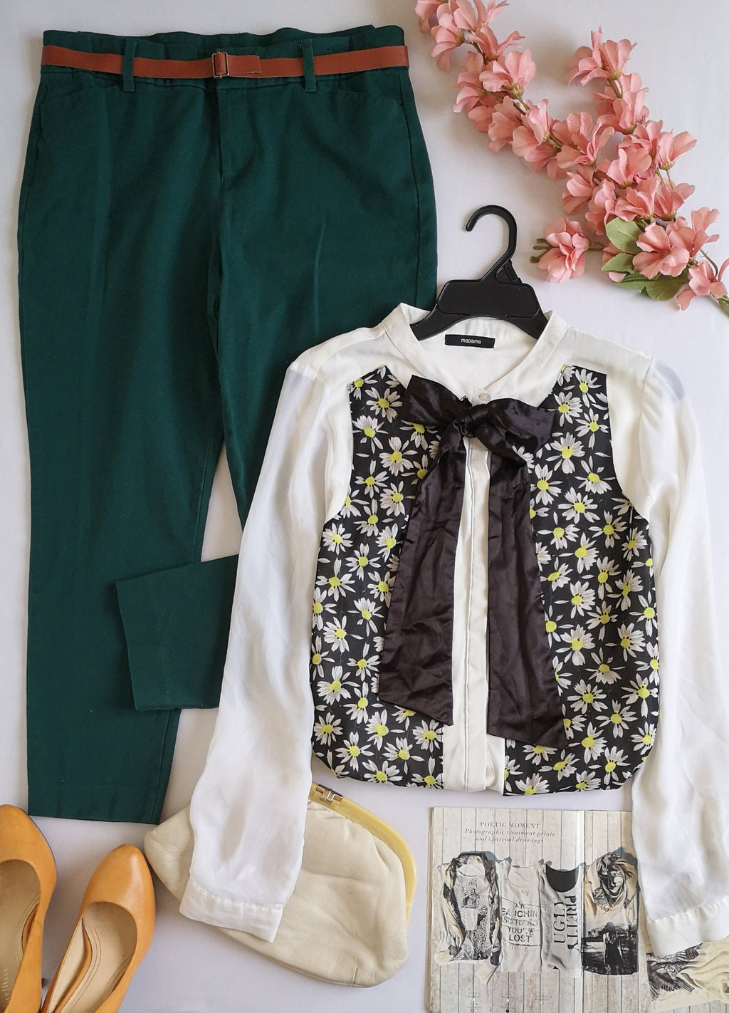 Pantalón pixie con blusa de chifon 💙
