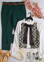 Pantalón pixie con blusa de chifon 💙