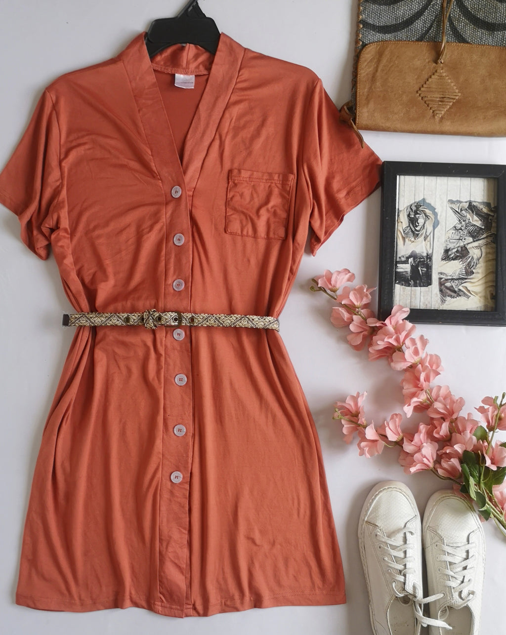 Vestido con botones incluye cincho