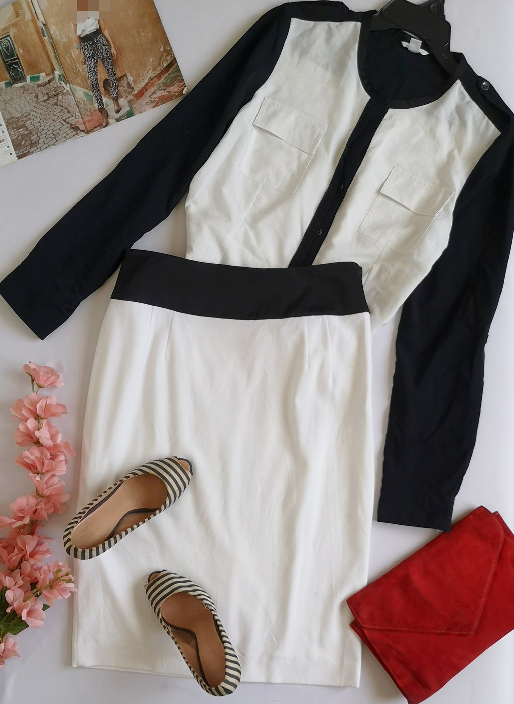 Falda lápiz con blusa manga larga ❤️