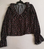 Blusa con olanes y falda de algodón