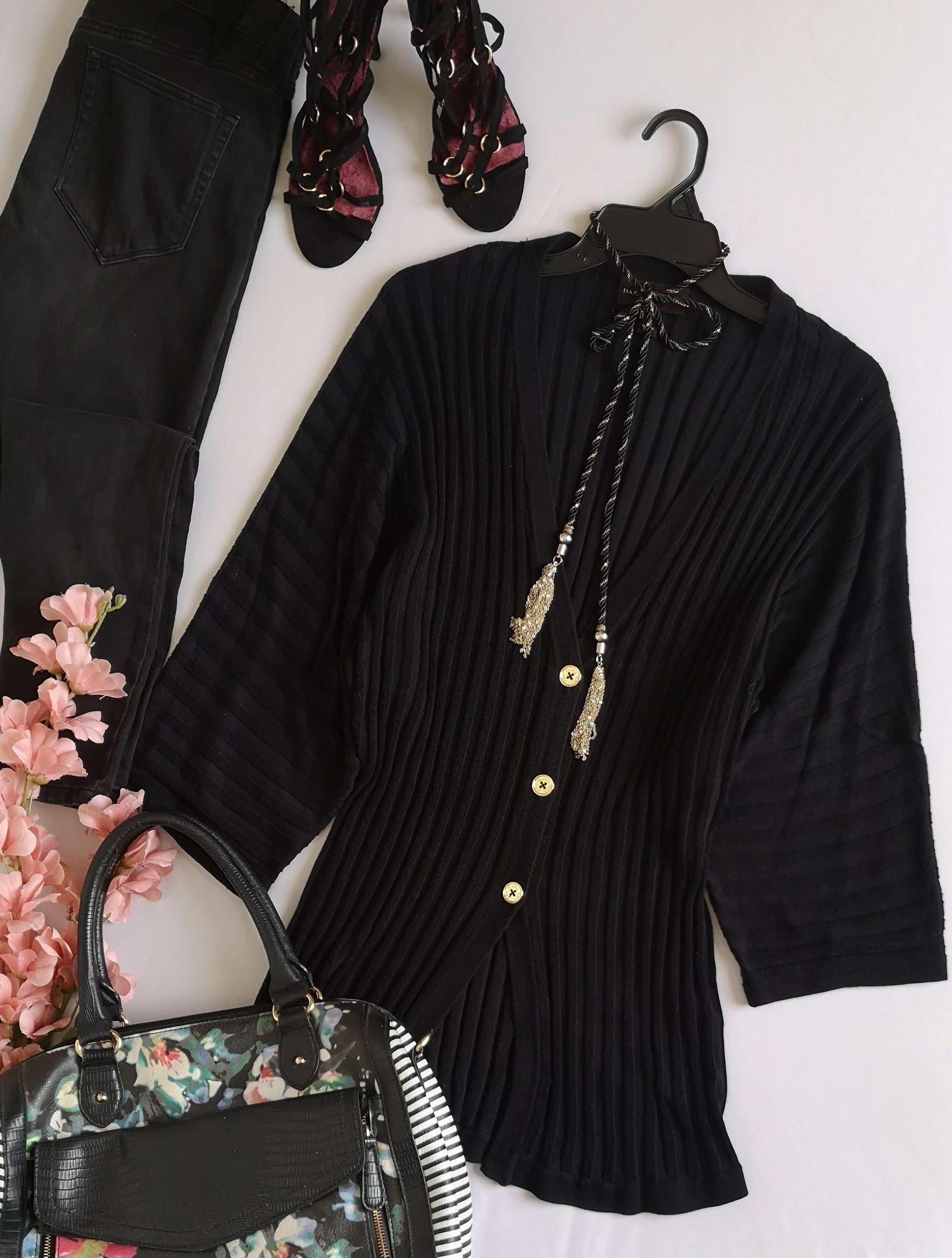 Blusa larga acanalada