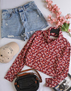 Blusa corta con short