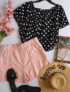 Short con blusa de algodón