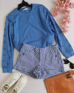 Blusa bordada de las mangas con short