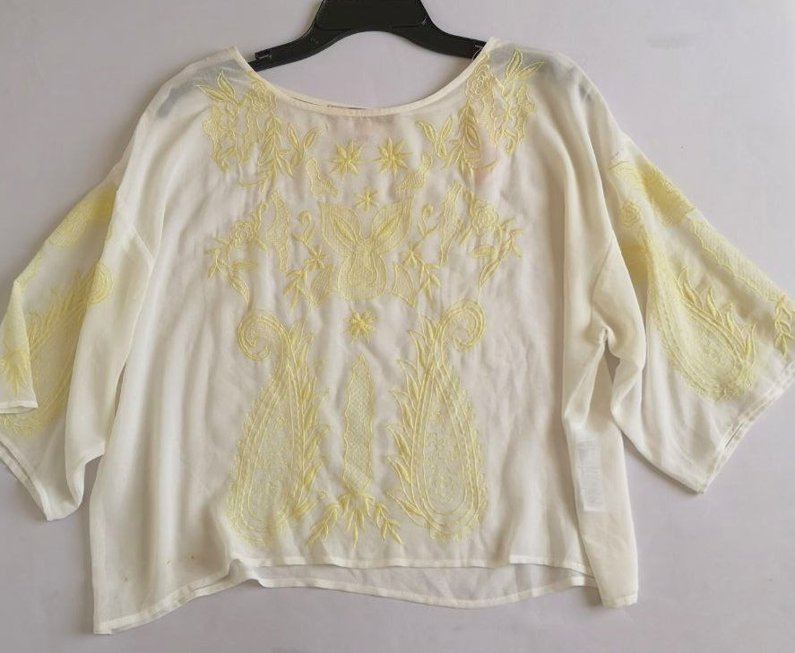 Blusa bordada con Palazzo con bolsas