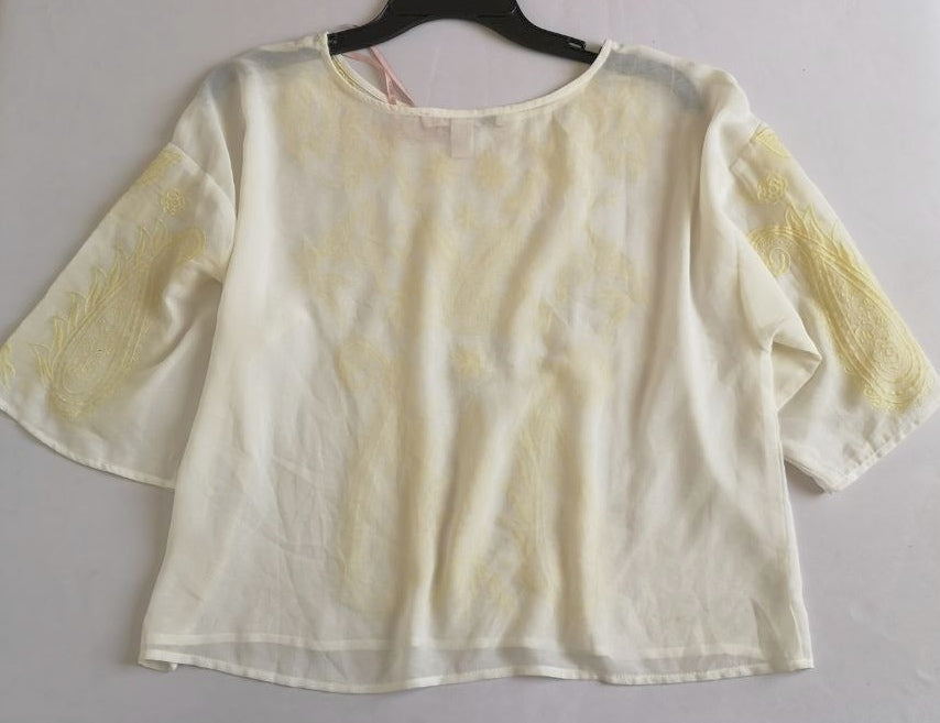 Blusa bordada con Palazzo con bolsas