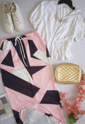 Falda larga con bolsas y blusa tipo peplum ⚓