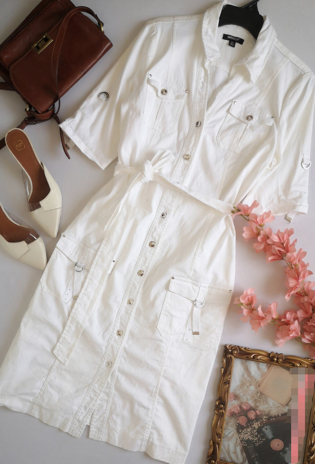 Vestido midi con cinto