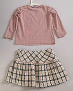 Falda de tweed con blusa manga larga