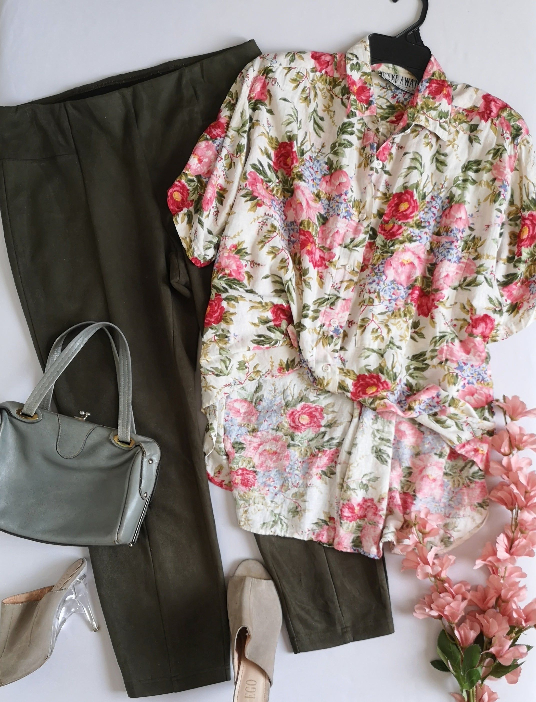 Pantalón tela piel de durazno con blusa over size