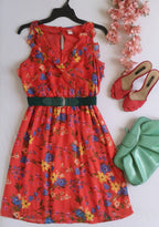 Vestido de chifon incluye cincho