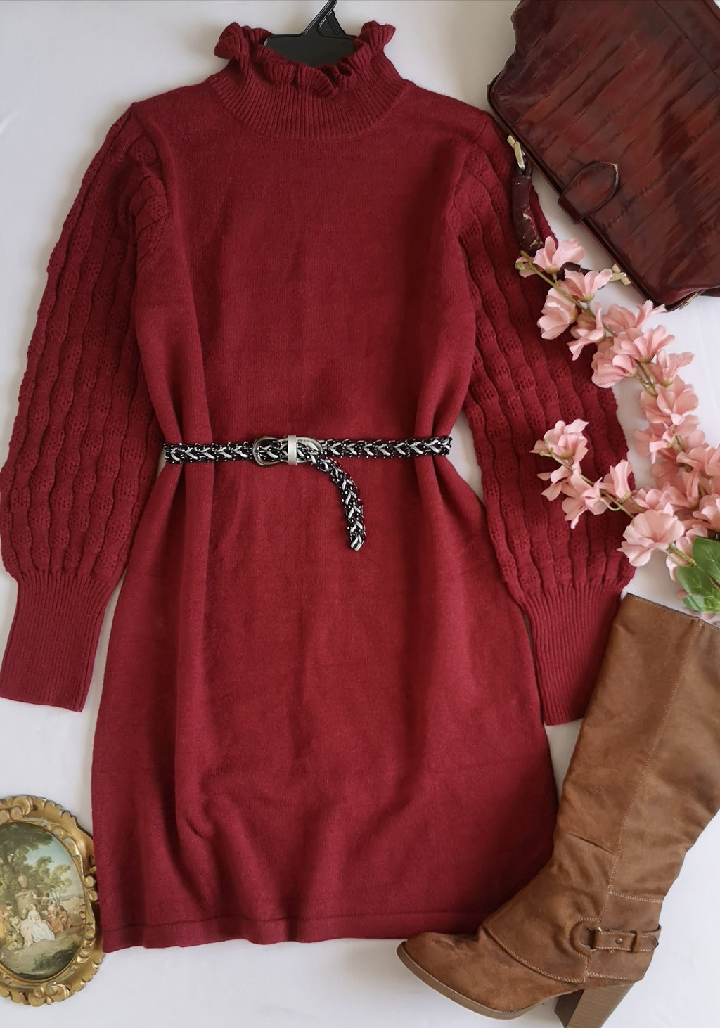 Vestido tejido incluye cincho