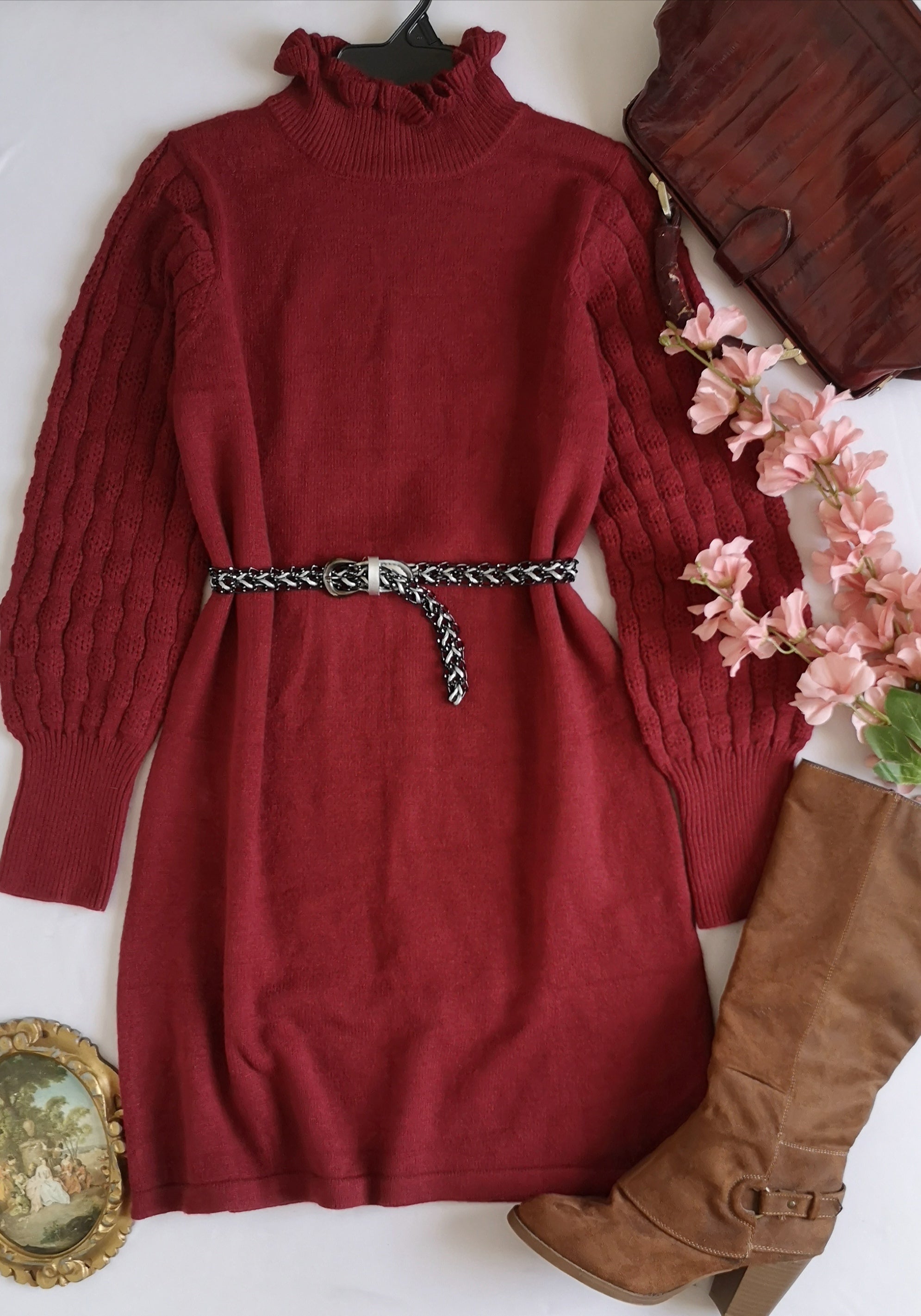 Vestido tejido incluye cincho
