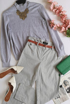Pantalón corte recto con suéter