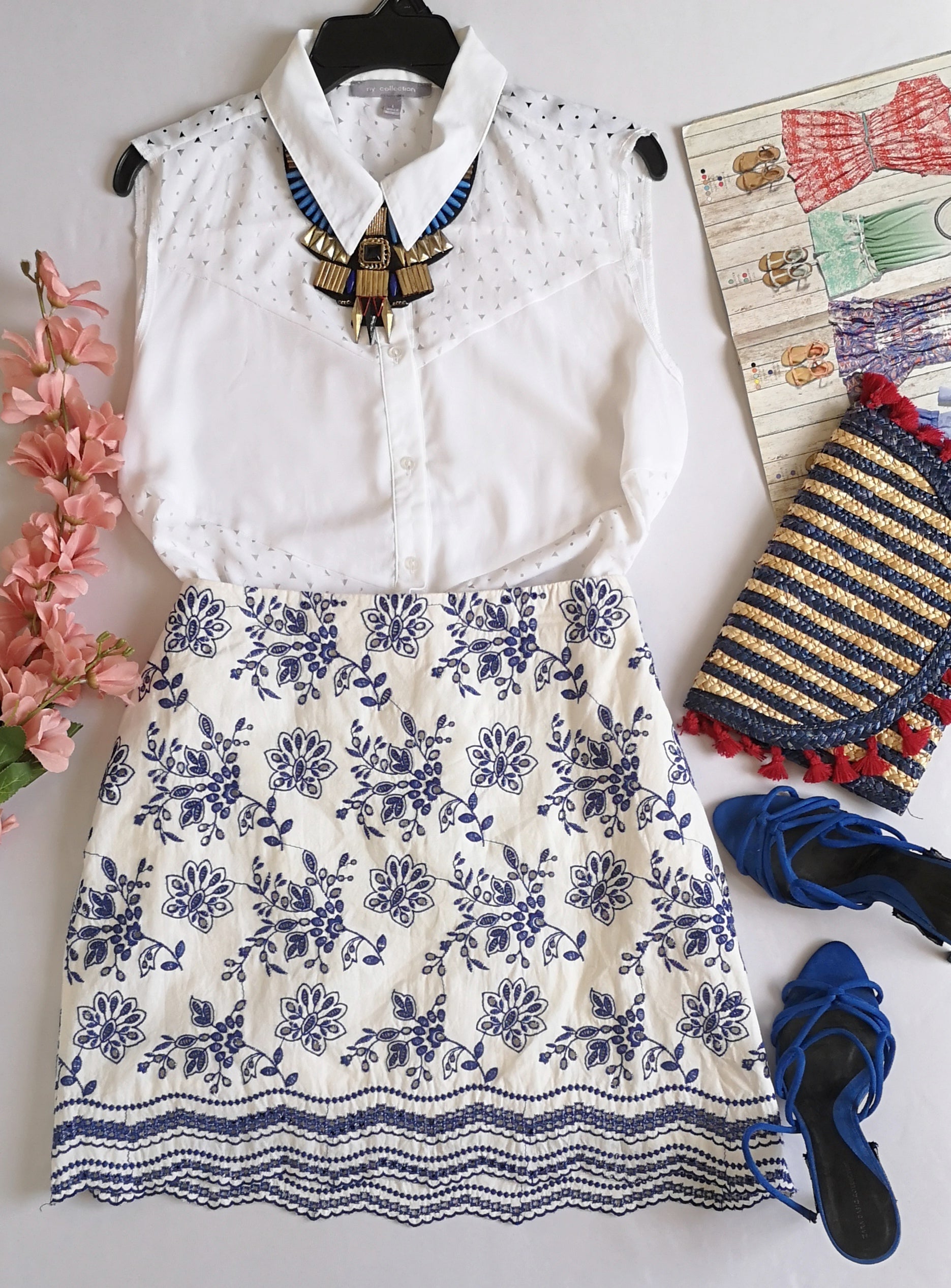 Blusa bordada con blusa de chifon ⚓