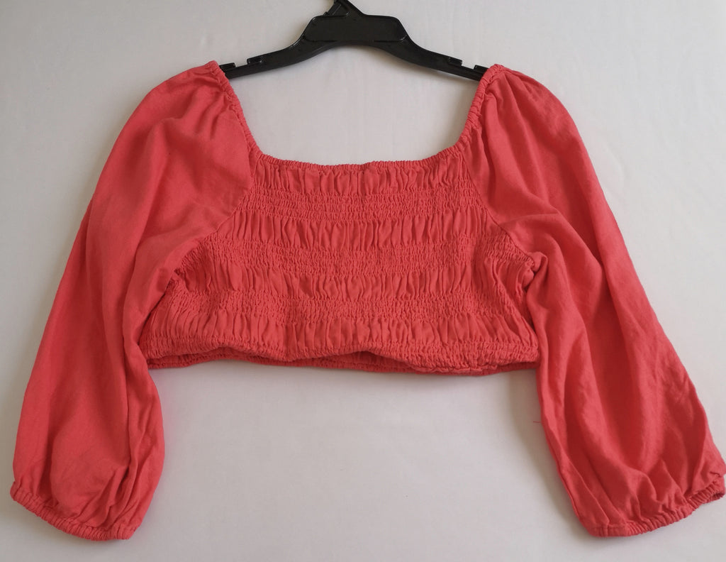 Blusa corta con falda de lino ⚓