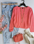 Jeans bordado con blusa